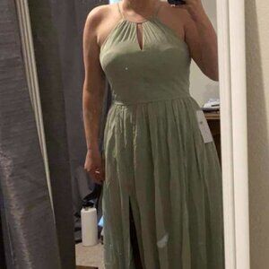 Azazie Dusty Green Bridesmaid dress Mallory Style